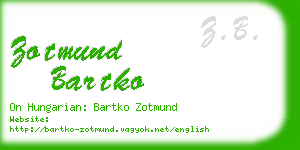 zotmund bartko business card